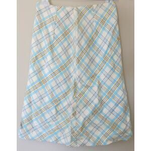 VINTAGE Russ *NWT* Wool Skirt Size 8 Plaid  60s Blue White Cottagecore Retro